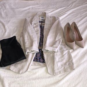 Linen Blazer in Cream